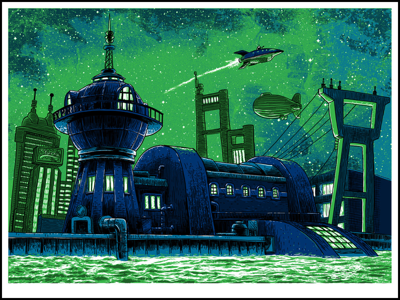 Illustration for article titled Quiet illustrations of Serenity and Planet Express Headquarters will fill you with nostalgia for places that don't exist